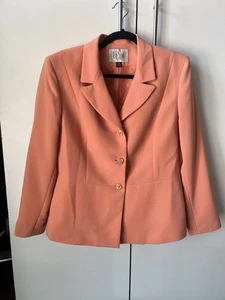 Le Suit Coral  Fully Lined Jacket Blazer Size 14p  - Picture 1 of 5