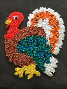 Melted Plastic Popcorn chips TURKEY THANKSGIVING DEORATION Collectible NWT - Picture 1 of 4