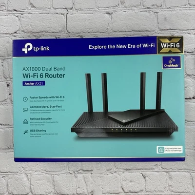 TP-Link AX1800 Dual Band Wi-Fi 6 Router with USB Sharing - Image 1 of 4