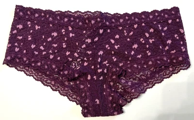 Hanky Panky LARGE Signature Lace Boyshort Panty NWOT Purple Print - Image 1 of 4