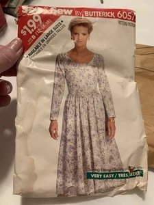 ❤️Vintage Butterick Schnittmuster 6057 Gr. B 12-14-16 Misses Kleid See & Sew 1988 - Bild 1 von 7
