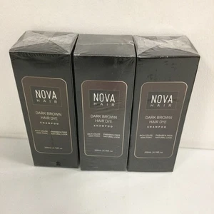 Lot of 3 Nova Dark Brown Hair Dye Shampoo 6.76 fl oz/200ml - Picture 1 of 4