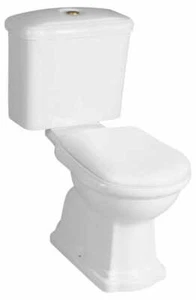 RETRO WC-Kompaktset 45x81,5x72 cm Abgang senkrecht / Abgang Warschau, weiß-braun - Bild 1 von 2