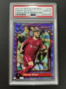 2021-22 Topps Merlin HARVEY ELLIOTT viola onda SSP 09/15 PSA 10 gemme nuovo di zecca ๐๏ธ - Foto 1 di 4