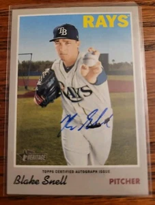 2019 Topps Heritage Baseball Real One Auto #ROA-BS Blake Snell - Rays / Dodgers - Picture 1 of 2