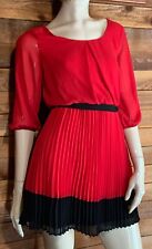 NWOT I.N. SAN FRANCISCO RED SIZE SMALL LINED DRESS with BLACK TRIM    #14572