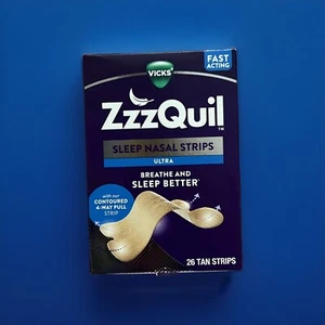 Vicks ZzzQuil Ultra Sleep Nasal Strips Contoured 4-Way Pull Strip 26 Tan Strips - Picture 1 of 4