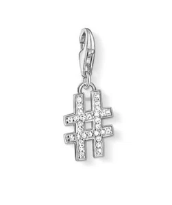 Thomas Sabo CC1249 Sterling Silver Cubic Zirconia Hashtag Charm RRP $99 - Picture 1 of 2