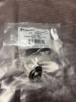 NEW Koolance Fitting Single Compression for 10mm x 13mm (3/8 x 1/2) FIT-V10X13 - Image 1 of 4