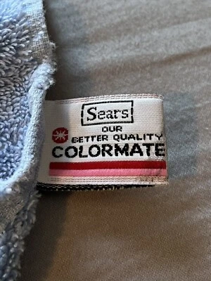 "Toalla de baño vintage Sears colormate azul claro HECHA EN EE. UU., 100 % algodón 24"" x 14""" Foto 1 de 4