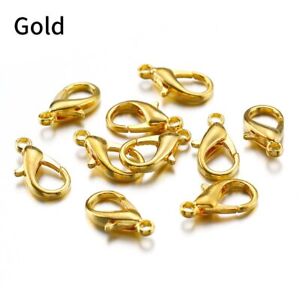 100Pcs Lobster Claw Clasp Hook Bracelet Necklaces Keychain Jewelry Findings Bulk