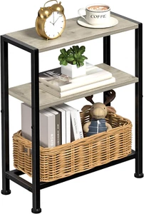 Narrow Side Table for Small Space, 2-Tier Small End Table with Shelf Holder, Sli - Picture 1 of 12