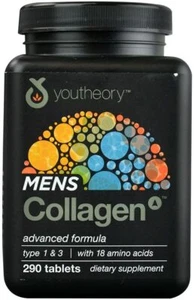 Youtheory Collagen - Mens - Advanced - 290 Tablets - Gluten Free Exp. 03/2026 - Picture 1 of 2