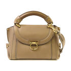 Salvatore Ferragamo GHW Handbag Shoulder Bag Calfskin Leather Grey