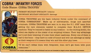 Hasbro G.I. Joe File Card: 2008 DVD Battles Cobra Trooper (v8) Infantry Forces - Picture 1 of 1
