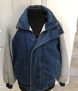 Men’s Life’s Adventures DASH Jacket Denim And Fleece/ Hood Quilted Lined S VTG - Picture 1 of 16