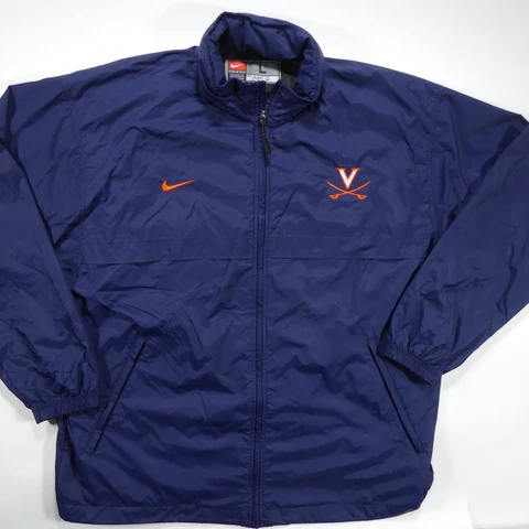 Virginia Cavaliers Windbreaker Jacket Men's Large Nike Team NCAA Full Zip Hooded Cover