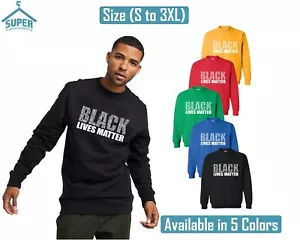 Black Lives Matter SWEATSHIRT RUNDHALSAUSSCHNITT Vintage Buchstaben Pullover - Bild 1 von 8