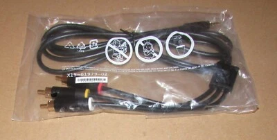 Official Microsoft Xbox 360 E Slim Black Composite AV Cable X864963-002  - Image 1 of 2