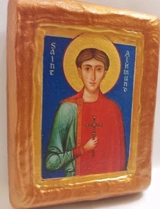 Saint Alkmund Ealhmund Alhmund Alchmund of Derby Church Icon Art on Wood - Picture 1 of 8