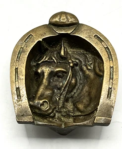 Vintage Messing Pferdekopf im Schuh mit Jockey Kappe, Schmuckstück / Pin Schale, Aschenbecher - Bild 1 von 16
