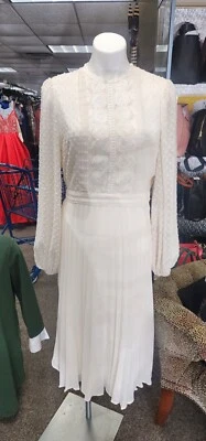 Champagne and Strawberry NWT large pleated cream dress - Image 1 of 4