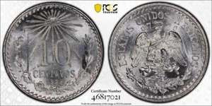 1928 M Mexico 10 Centavos PCGS MS66 - Picture 1 of 2