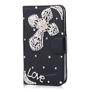 For Samsung Galaxy S22 S21 Note 20 Glitter Rhinestones Leather wallet Case cover