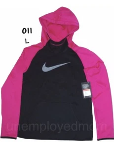 Nike Youth Therma-fit Hoodie Size S Pink Black Jordan Tech Fleece Girls - Picture 1 of 1