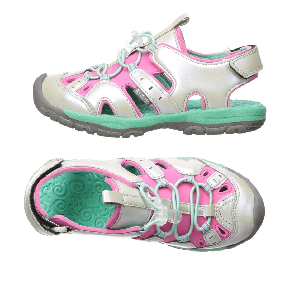 Northside Burke SE Sport Sandal Boys Girl silver/mint size 4 US 3UK 35.5EU