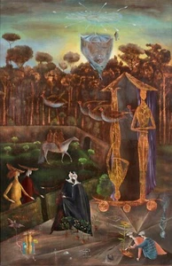 LEONORA CARRINGTON Poster or Canvas Print "Again the Gemini are in the Orchard" - Picture 1 of 1