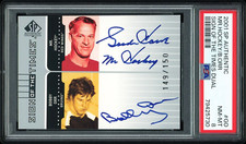 Gordie Howe Bobby Orr 2001-02 UD SP Authentic Sign of the Times Auto /150 PSA 8
