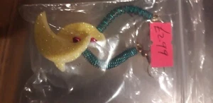 YELLOW MOON SHAPED DROP 60s 70s 80s HALLOWEEN EARRINGS DANGLE UK - Picture 1 of 1