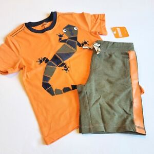 Gymboree Boys 4T Orange Gecko Tee Shorts Set NWT