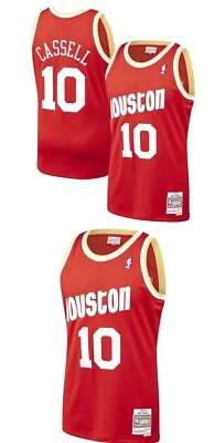 Mitchell Ness Houston ROCKETS JERSEY 1993-94 SAM CASSELL 2XL RED Swingman  - Image 1 of 4