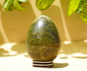 Large 5.5cm Green Vesuvianite Stone Crystal Egg - Picture 1 of 12
