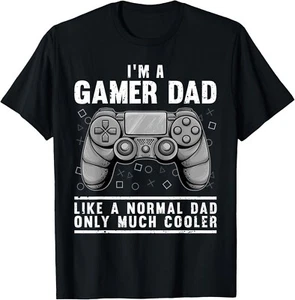 Funny Gamer Dad Design For Men Husband Gaming Father's Day Gift Unisex T-Shirt - Picture 1 of 4