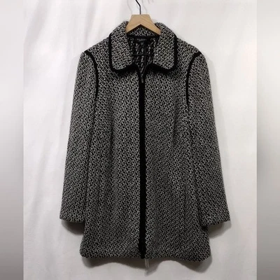 Talbots Wool Blend Coatigan Stand Collar Coat Sweater Women's 2XP Gray Boho - Image 1 of 4