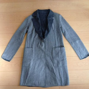 AKRIS Reversible Silk Coat Dark/Light Grey S from Japan used pre-owned good 11F - Picture 1 of 9