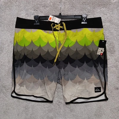 Pantalones Cortos De Colección Quiksilver Talla 36 Para Hombres Verde Gris Bolsillo Cordón Nuevos con Etiquetas Foto 1 de 4