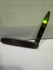 Vintage German Striped Design Steel Single Blade Pocket Knife Z2 - Picture 1 of 6