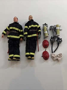Dragon 21st Century Custom 12” 1:6 Scale Fire Fighter Figures Lot Of 2 - Picture 1 of 7