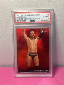 2022 Metal Universe AEW Adam Cole Red PMG #067/100 PSA 8 Card - Picture 1 of 2