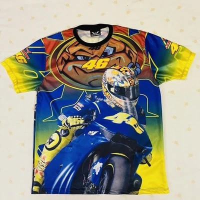 Valentino Rossi Moto GP Daring Graphic All Over Print Shirt Jersey Size Large - Imagen 1 de 4