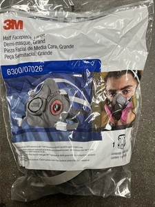 Genuine 3M 6300 Half Face Large Respirator 07026 Facepiece NO Filters - Picture 1 of 1