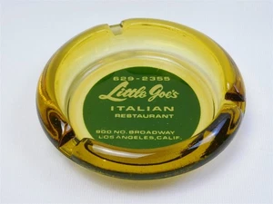 Cenicero de recuerdo de restaurante italiano Little Joe's de colección vidrio ámbar Los Ángeles CA - Imagen 1 de 7