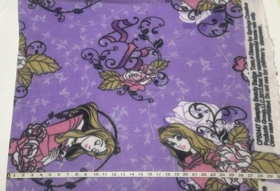 New Fleece fabric by the yard - Sleeping Beauty on Purple Background  - 58” Wide - Image 1 of 3