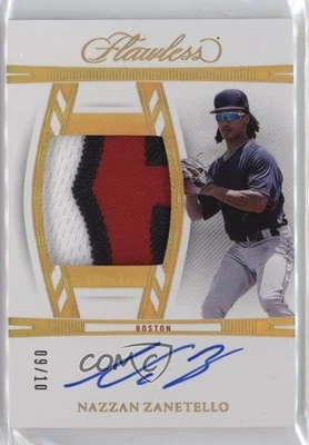 2024 Panini Flawless Draft Gold 9/10 Nazzan Zanetello #DPA-NZ Patch Auto - Image 1 of 3