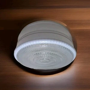 MCM Art Deco Pantalla de Techo Al Ras Esmerilado Transparente Anillo Bullseye Globo 9.75" Ajuste - Imagen 1 de 7