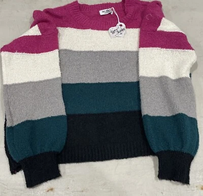 Love Knits NYC Multi Color Striped Sweater Size X-Large NWT - Image 1 of 4